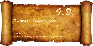 Iványi Domonkos névjegykártya